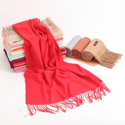 China Peel Simple Elegant Pashmina Winter Fashion Tassel Cashmere Scarf Ladies Scarfs Women Friendly Wholesale Shawls for sale