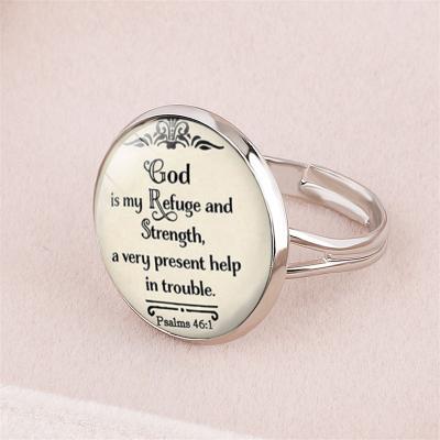 China CLASSIC God is my refuge and forces a very current open adjustable ring for sale