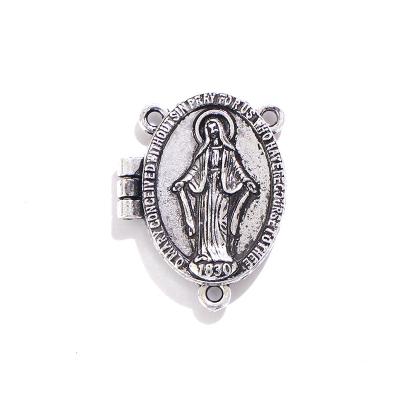 China Alloy Mary Rosary Center Charm Jewelry Virgin Mary Rosary Center Alloy Magnet Center Accessory Bead for sale