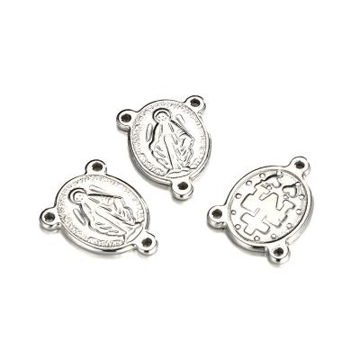 China Small Retro 17*22mm Hole 12mm Jesus Jewelry Accessory Three Hole Connector Pendant for sale