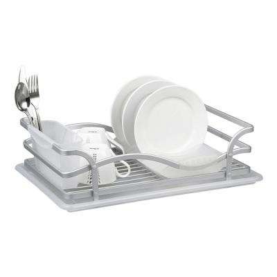 China Factory Sustainable Supply Popular Anticorrosion Mounted Kitchen Storage Dish Rack With PVC Bottom Tray Cutlery Basket for sale