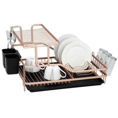 China Factory Supply Popular Kitchen Sink Corrosion Resistant Mounted Dish Rack For Utensils Storage Dish And Drainer for sale