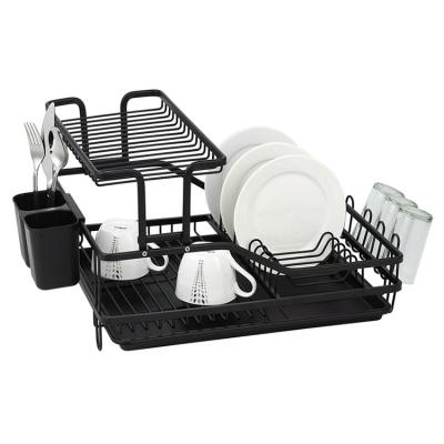 China New Design Non Toxic Single Sturdy Dish Rack Dish Rack Sustainable For Counter Organization And Storage With Drain Board Dish Rack for sale