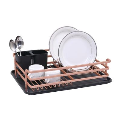 China Sustainable New Design Single Non Toxic Sturdy Cheap Dish Drying Rack For Counter Organization And Storage With Drain Board Dish Rack for sale