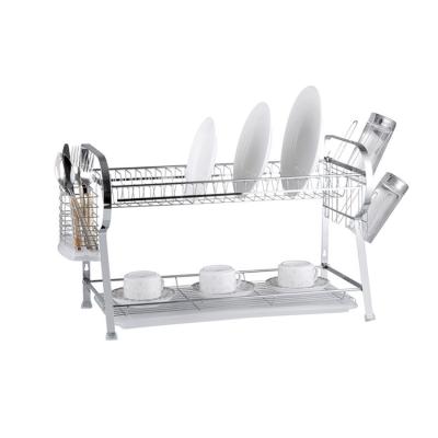 China Viable New Design Multilayer Evaporation Stainless Steel Kitchen Tasteless Foldable Dish Rack With PVC Bottom Store for sale