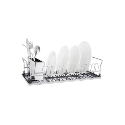 China Modern Design Sustainable Economical Folding Storage Rack For Dishes For Counter Organization And Storage With Drain Board Dish Rack for sale