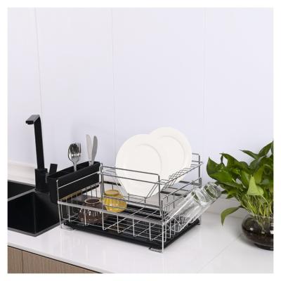 China Durable High Durability Removable Expandable Evaporation Chrome Plated Steel Double Row Dish Drier Rack For Kitchen Dish Racks for sale