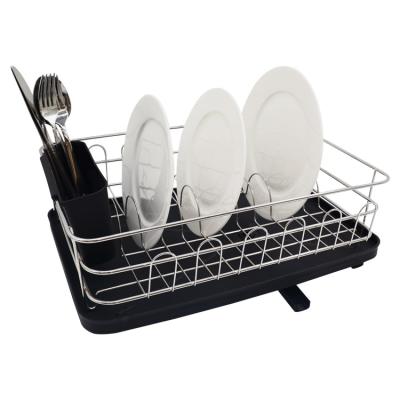 China Factory Sustainable Supply Simple Eco-friendly Standing Type Dish Rack With Dish Rack Cup Utensil And Cutlery Organizer Holder for sale