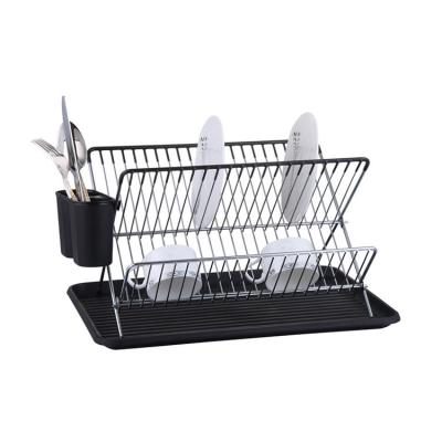 China Latest Sustainable Products Easy Cleaning Expandable Multi Function Built In Dish Drying Rack With PVC Bottom Tray for sale