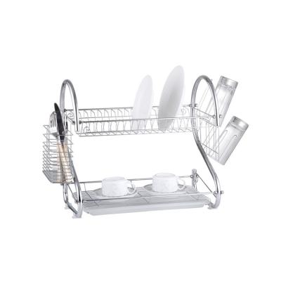 China Factory Supply Viable Stand Type - 2 Tier Kitchen Accessories Stainless Steel Dishe Organizer Racks for sale