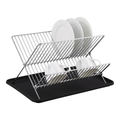 China Airing Free Standing Family Expense Customized Viable Dish Rack 2 Layer Stainless Steel For Glass Cups And Holding Dishes Utensils for sale