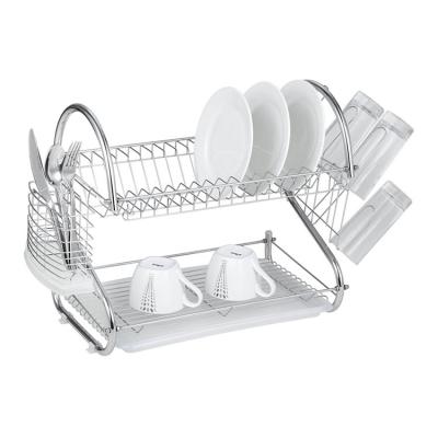 China Durable Two Tier Dish Rack Multi Function Metal Non-Toxic Racks And Storage Racks For Sink Dish Rack for sale