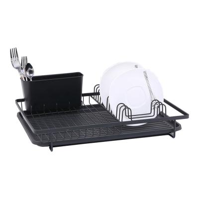 China Space Saving Durable Anti-Corrosion Sturdy Dish Drainer Rack Kitchen For Counter Organization And Storage With Drain Board Dish Rack for sale