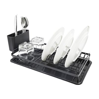 China Viable Wholesales Airing Modern Design Anti Slip Rust Dish Rack With Dish Rack Cup Utensil And Cutlery Organizer Holder for sale