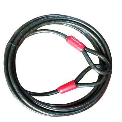 China Rope Vinyl Coated Wire Rope Assembly Security Cable Lock With Loop Ends for sale