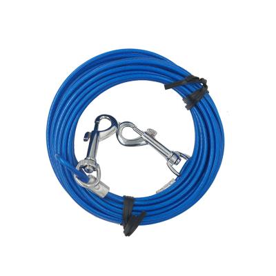 China Pet training Plastic Coated galvanized Steel Wire Rope Pet Leash Dog Tie Out Cable for dogs for sale