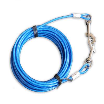 China Pet training Customized PVC Coated Steel Wire Rope Pet outdoor training Dog Tie Out Cable for sale