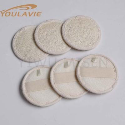 China EXFOLIATE BP19049 10*10cm Round Shape Natural Bath Shower Loofah for sale