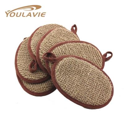 China Eco-Friendly 100% Natural Hemp Facial Skin Care Set Exfoliating Hemp Bath Pad for sale