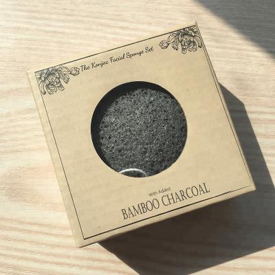 China All Natural Organic Bamboo Charcoal Facial Face Private Label Skin Care Konjac Sponge for sale