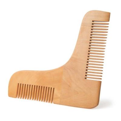 China Homemade Custom Natural Pear Wood Logo L Shape Beard Comb for sale