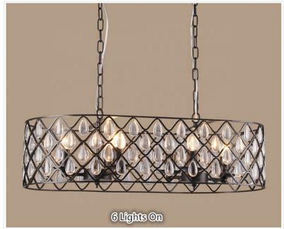 China Hot Sale American Farmhouse Black Chandelier Lights Crystal Pendant Light for sale