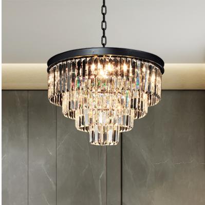 China Cheap Price High Quality Modern Lighting Chandeliers K9 Crystal Black Iron Chandelier Workmanship for sale