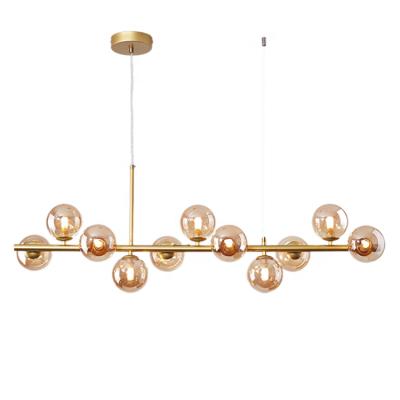 China Post Modern Home Bronze Glass Hotel Chandeliers Gold Color Chandelier Modern Light Fixture Manufacturers for sale