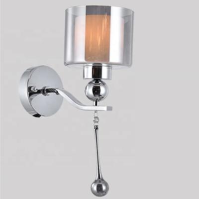 China European Zhongshan Wall Lighting Modern Sconce Lights E27 Indoor Bulb Chrome Glass Wall Lamp for sale