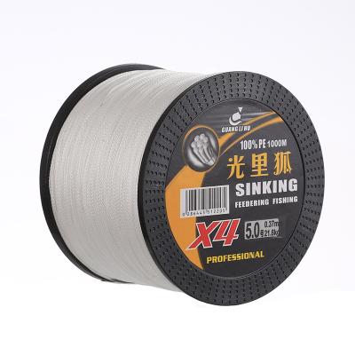 China Soft Luster Multifilament Outdoor Multifilament Yarn 4 Strand Strong Braided Fishing Line for sale