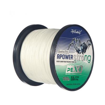 China Soft Smooth Luster 1000m 4 Braid Holds High Quality Imported PE 6LB-100LB Fishing Line for sale