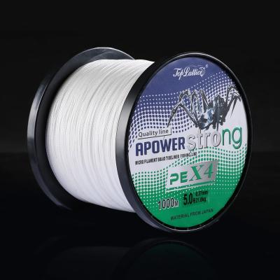 China Luster Wholesales Super Power 1000M Soft Smooth Navy Green 80LB 4 Strands Braided Fishing Line for sale