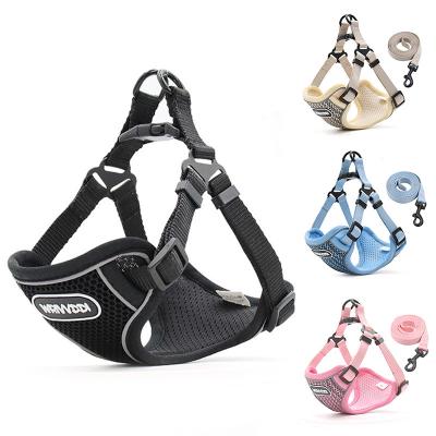 China Popular Quick Release Pet No Pull Dog Harness Adjustable With Collars Logo Cheap Dog Harness Set Custom Made Dog Leash for sale