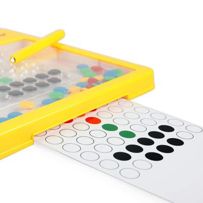 China Cheap Eco-Friendly Decompression Sided Colorful Dots Colorful Chocolate Beads Dot Kids Magnetic Child Toy Double Side Magpad for sale