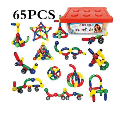 China 100% 65PcsEducational Magnetic Sticks Eco-friendly Toy For Kids Magnet Building Block Toys for sale