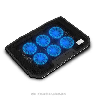 China High Quality Low Noise Aluminum Laptop Cooling Pad with 6 Fans for sale