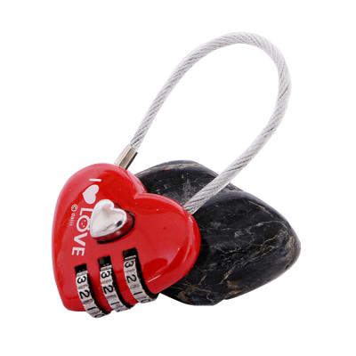 China Cabinet 3 Digits Like Heart Shaped Combination Padlock Luggage Lock for sale