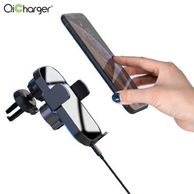 China High Speed ​​Air Vent Mount Car Charger Mount 15w Wireless Auto Clamp Wireless Charger For Mobile Phone for sale