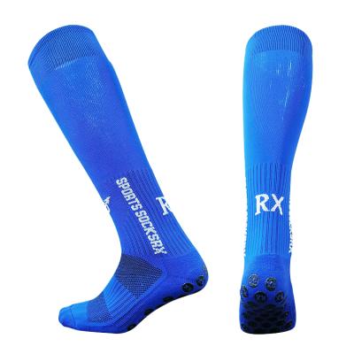 China RX New High Score Knee High Score Towel Breathable Thick Bottom Socks Towel RX Grip Football Bottom Non-slip Socks for sale