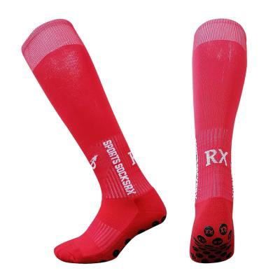 China Professional Custom Logo Men's Breathable Non Slip, Breathable, High-Function Soccer Long Grip Socks for sale