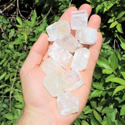 China Rough Stone Crystal Tumble Cubes For Sale Calcite Crystals From China Healing Stones Iceland Natural Clear Mineral Stone Wholesale Spar Stone for sale