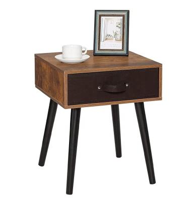 China Wholesale Rustic Adjustable Bedroom Furniture (Other) End Bedside Table With Wooden Legs for sale