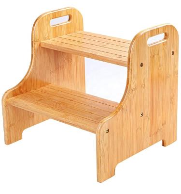 China Wholesale Natural Modern Bamboo 2 Steps (The Other) Adjustable Home Furniture Stool For Kids for sale