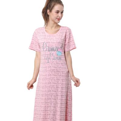 China QUICK DRY Sexy Night Dress Sleepwear Nightgown Sleepshirts Night Shirts Summer Women Print Pack Hip Nightie Nightwear for sale