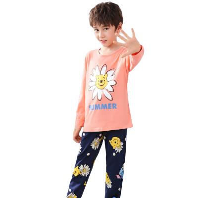 China 2023 Summer Cartoon Print Breathable Blue Pajamas For Children Toddler Girl Babi Clothes Boy Sleepwear Kid Clothes Suit For Girls for sale