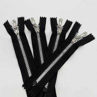 China Other New Custom Long Chain Teeth Opening Y Plated Platinum Plastic Zipper For Bag for sale