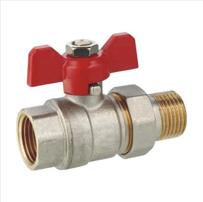 China General PN25 Aluminum Butterfly Handle Forged Ball Valve With Union for sale