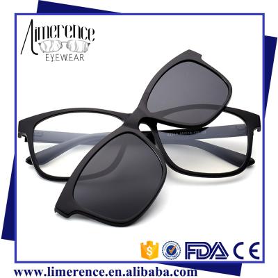 China Fashion Sunglasses with 5 Clips Custom Logo with Magnetic Clip on Glass Magnet Removable Sunglasses Lenses Frame Magnetic Glass Holder for sale