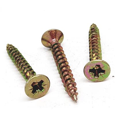 China Factory Main Supply Countersunk Yellow Galvanized Chipboard Screw for sale