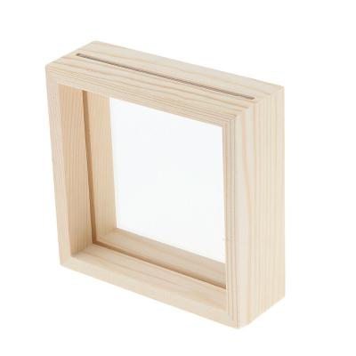 China Decorative Picture Frame A4 Diy Creative Wooden Picture Frame Double Sided Glass Flower Table Photo Frame For Decoration for sale